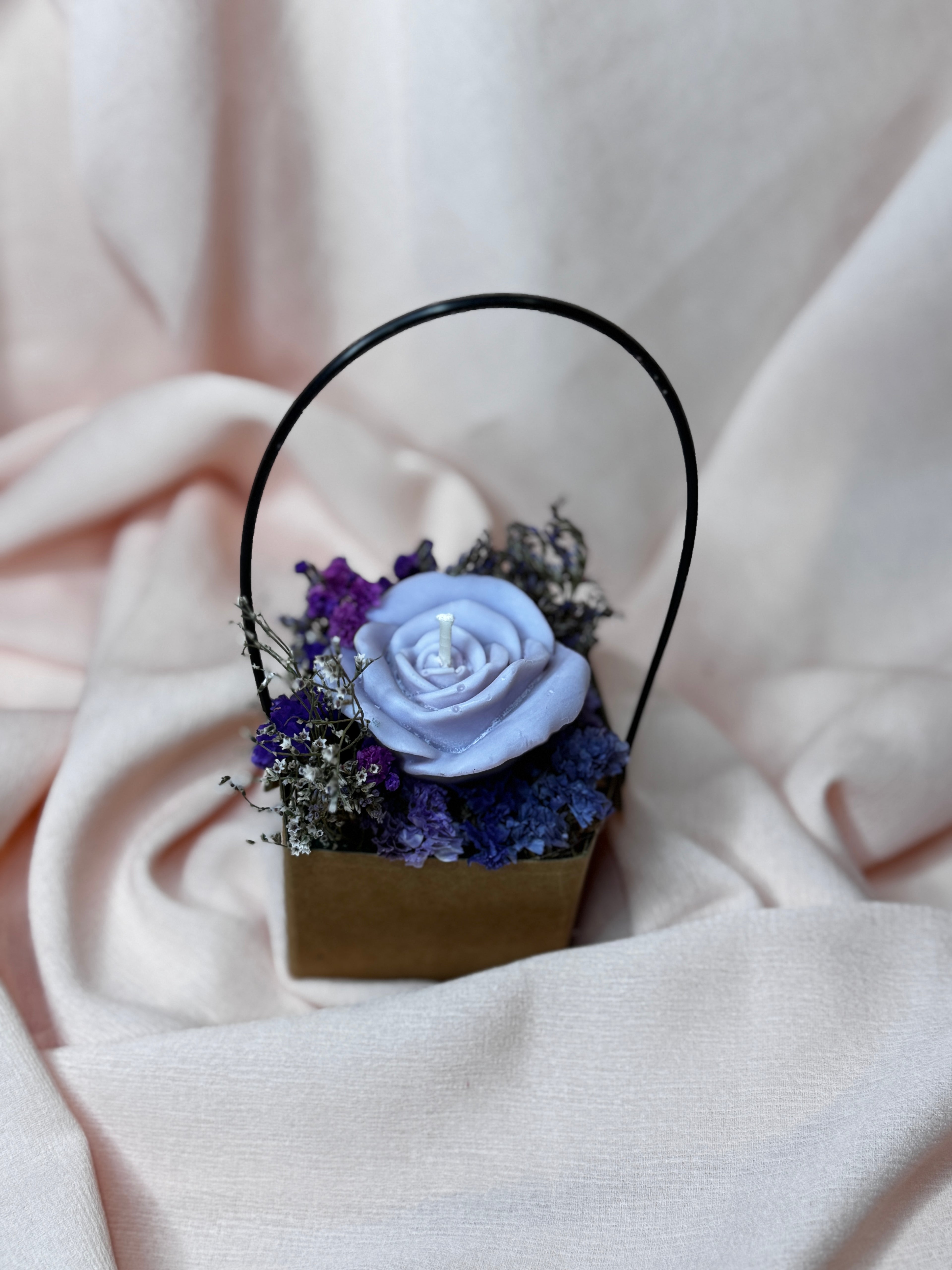 Sakura Flower Candle Basket Lilac