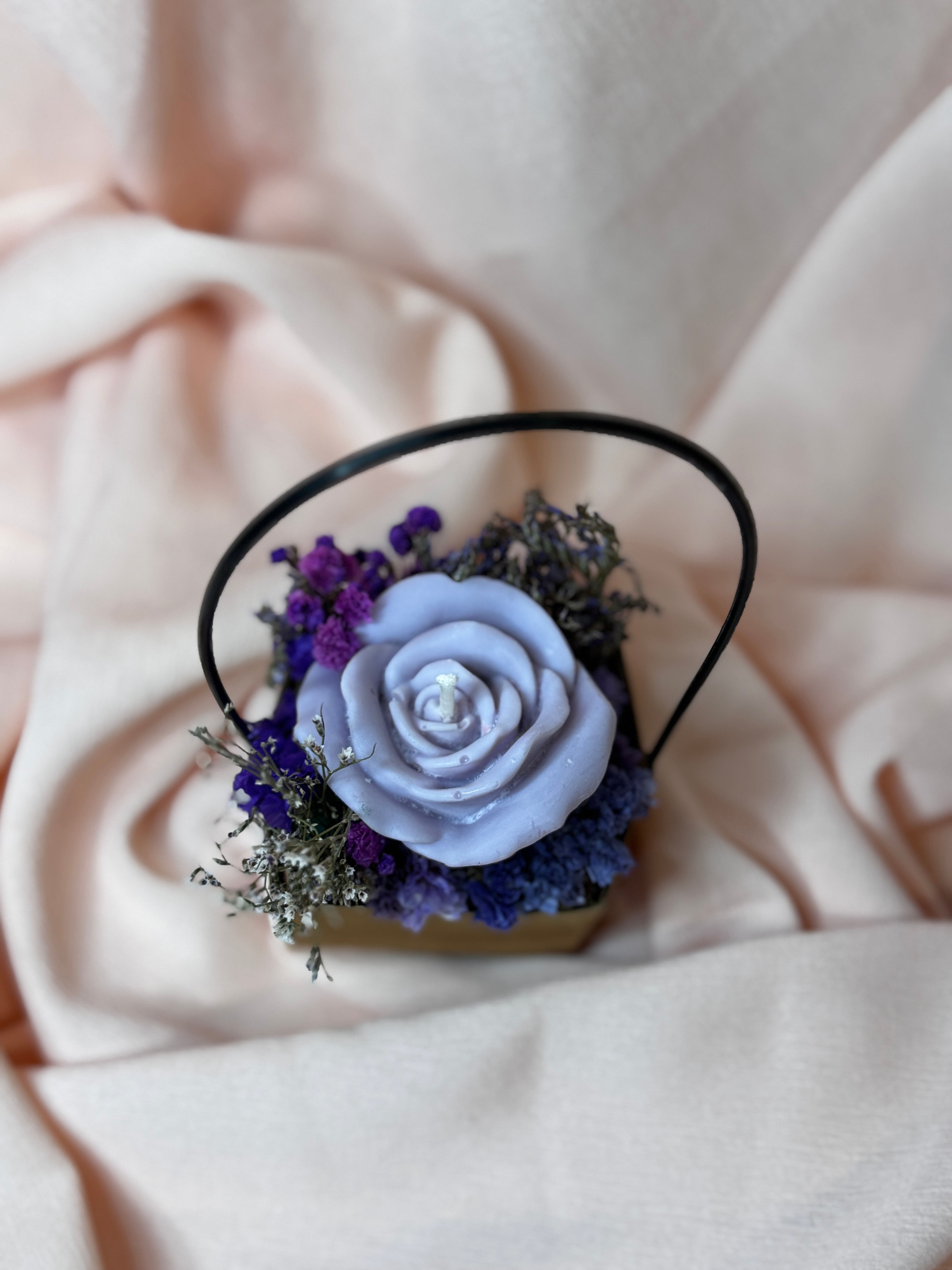 Sakura Flower Candle Basket Lilac