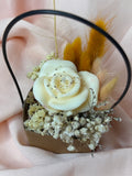 Sakura Flower Candle Basket Beige